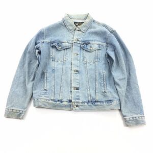 Vintage 90s Harley Davidson Jean Jacket Size Large Womens Denim Light Blue Wash